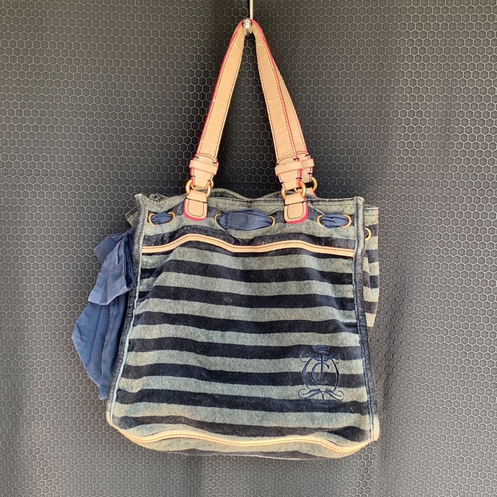 Authentic Juicy Couture Velvet  Striped Bag